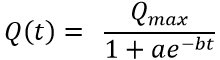 Q(t)=Q_max/(1+ae^(-bt))